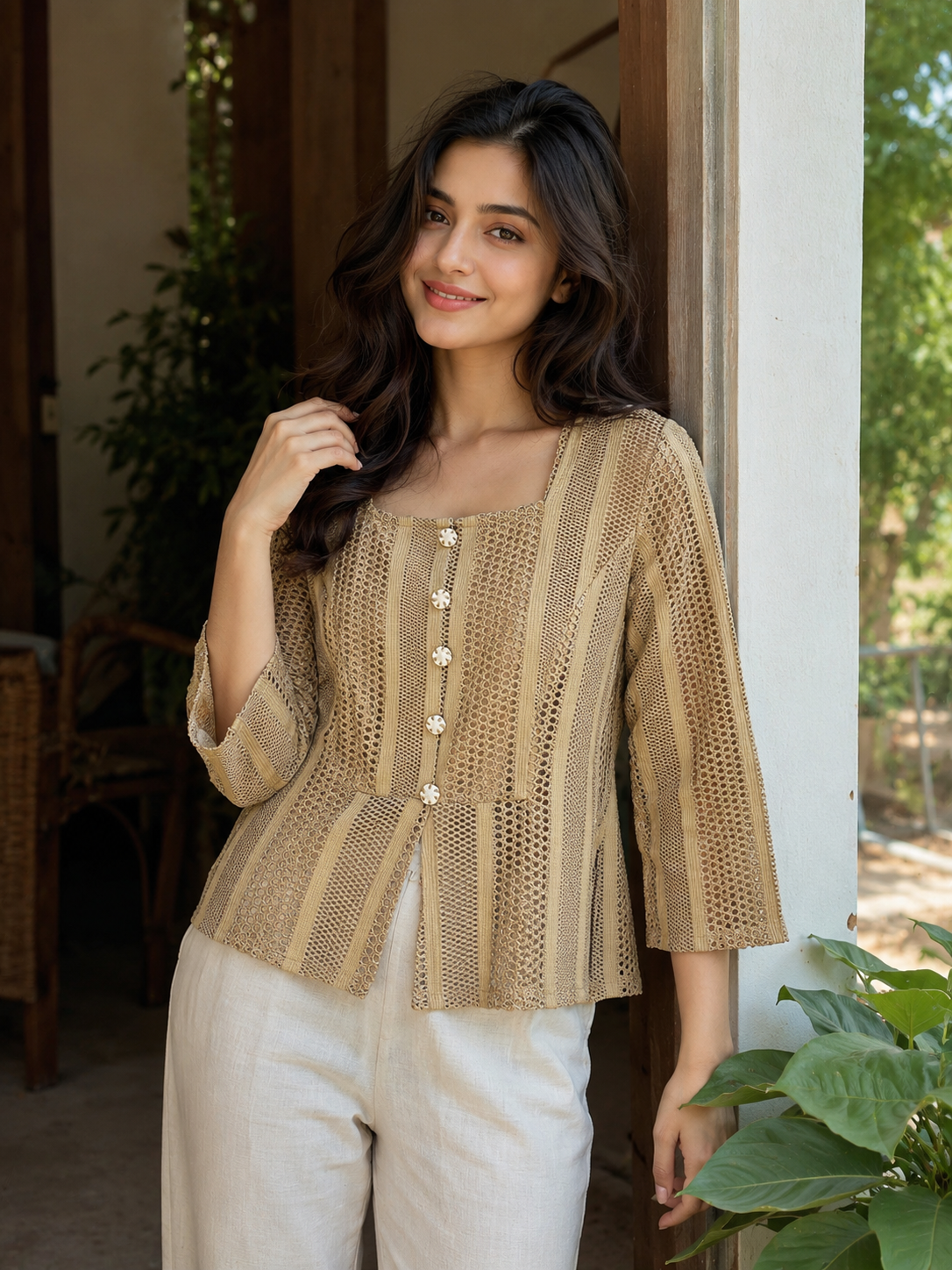 Women’s Lace Peplum Top