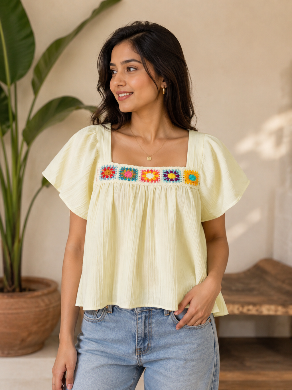 Top square neck