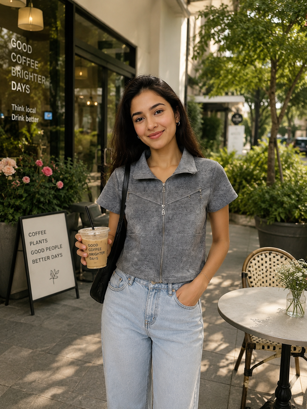 Half sleeves Triple  zipper shirt