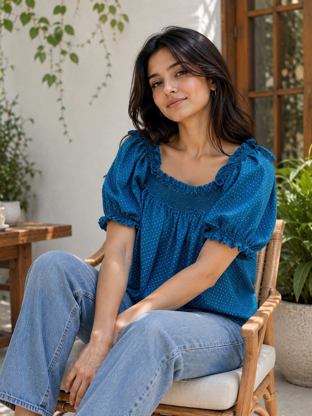 Blue crop top