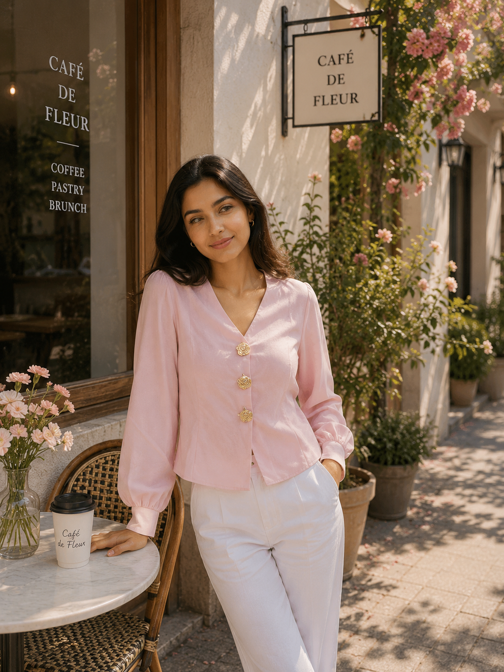 Kneeting full sleeves  v neck top