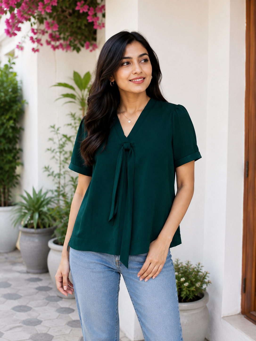 Women's Tie-Neck Top
