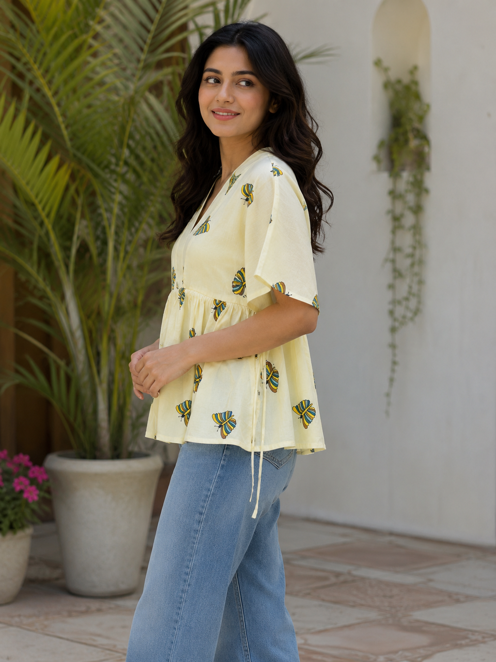 Printed Peplum Top